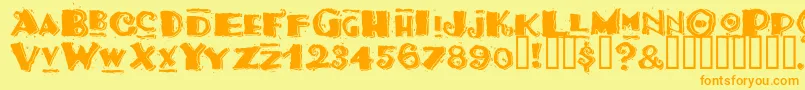 Weitere Informationen zur Tacom-Schriftart Tacom-Schriftart – Orangefarbene Schriften auf gelbem Hintergrund