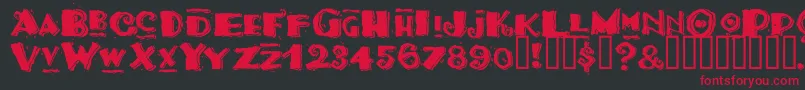 Tacom-Schriftart – Rote Schriften auf schwarzem Hintergrund