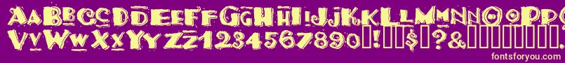 Tacom-Schriftart – Gelbe Schriften auf violettem Hintergrund