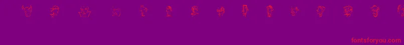 Lletraparits Font – Red Fonts on Purple Background