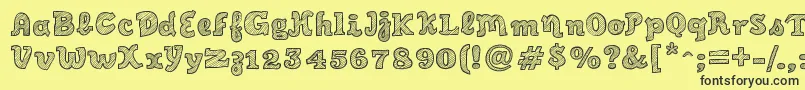 SketchScriptCool Font – Black Fonts on Yellow Background