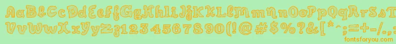 SketchScriptCool Font – Orange Fonts on Green Background