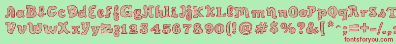 SketchScriptCool Font – Red Fonts on Green Background