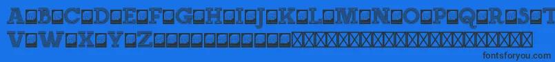 NeonserifRegular Font – Black Fonts on Blue Background