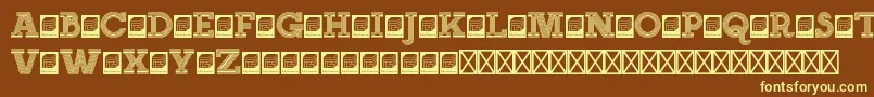 Czcionka NeonserifRegular – żółte czcionki na brązowym tle