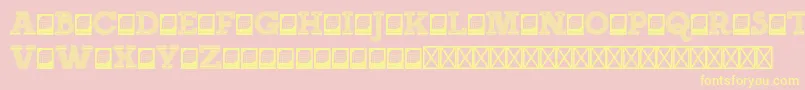 NeonserifRegular-Schriftart – Gelbe Schriften auf rosa Hintergrund