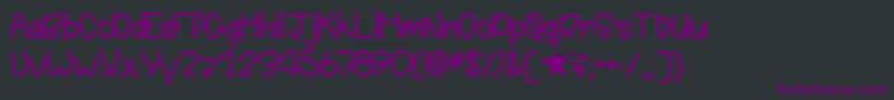 Fonte ChasingStarsOtf – fontes roxas em um fundo preto