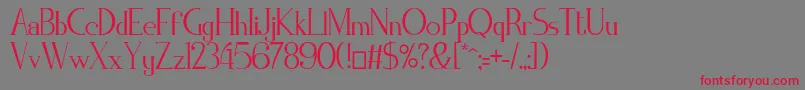 フォントZorusSerif – 赤い文字の灰色の背景