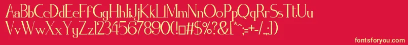 ZorusSerif Font – Yellow Fonts on Red Background