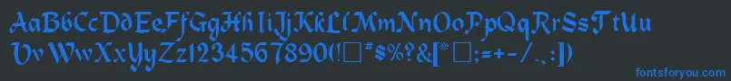 TrosiaRegular Font – Blue Fonts on Black Background