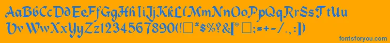 TrosiaRegular Font – Blue Fonts on Orange Background