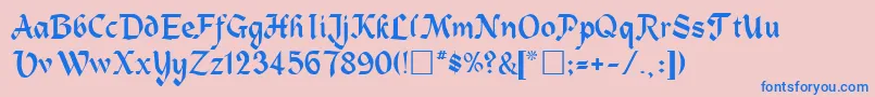 TrosiaRegular Font – Blue Fonts on Pink Background