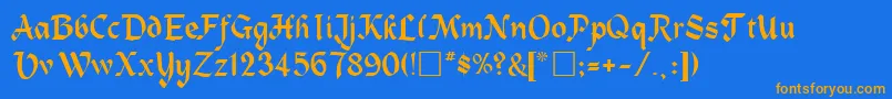 TrosiaRegular Font – Orange Fonts on Blue Background