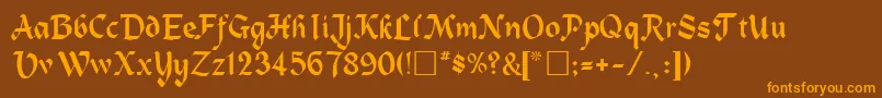TrosiaRegular Font – Orange Fonts on Brown Background