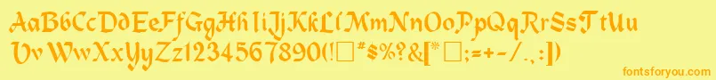 TrosiaRegular Font – Orange Fonts on Yellow Background