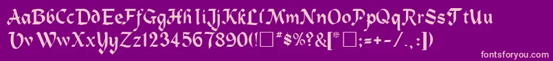 TrosiaRegular Font – Pink Fonts on Purple Background