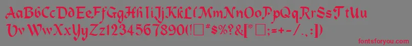 TrosiaRegular Font – Red Fonts on Gray Background