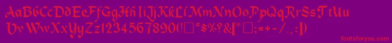 TrosiaRegular Font – Red Fonts on Purple Background
