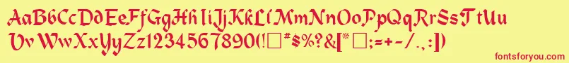 TrosiaRegular Font – Red Fonts on Yellow Background