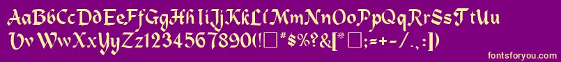 TrosiaRegular Font – Yellow Fonts on Purple Background
