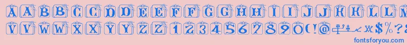 Angelots Font – Blue Fonts on Pink Background