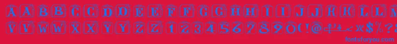 Angelots Font – Blue Fonts on Red Background