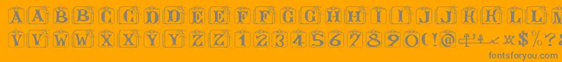 Angelots-Schriftart – Graue Schriften auf orangefarbenem Hintergrund