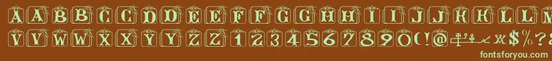 Angelots Font – Green Fonts on Brown Background