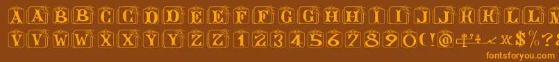 Angelots Font – Orange Fonts on Brown Background