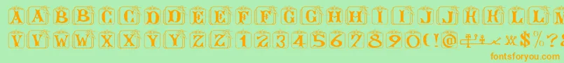 Angelots Font – Orange Fonts on Green Background