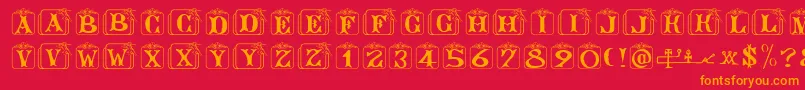 Angelots Font – Orange Fonts on Red Background