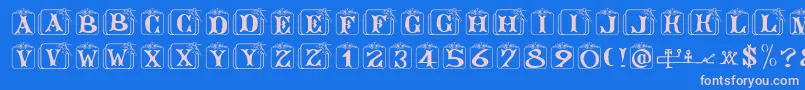 Angelots Font – Pink Fonts on Blue Background