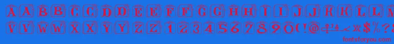 Angelots Font – Red Fonts on Blue Background