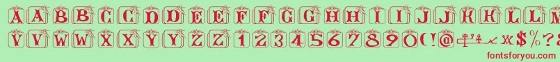 Angelots Font – Red Fonts on Green Background