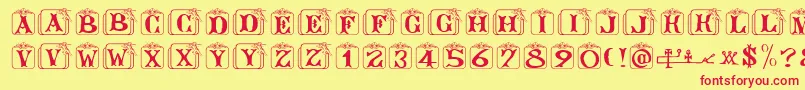 Angelots Font – Red Fonts on Yellow Background