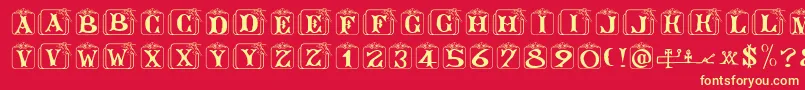 Angelots Font – Yellow Fonts on Red Background