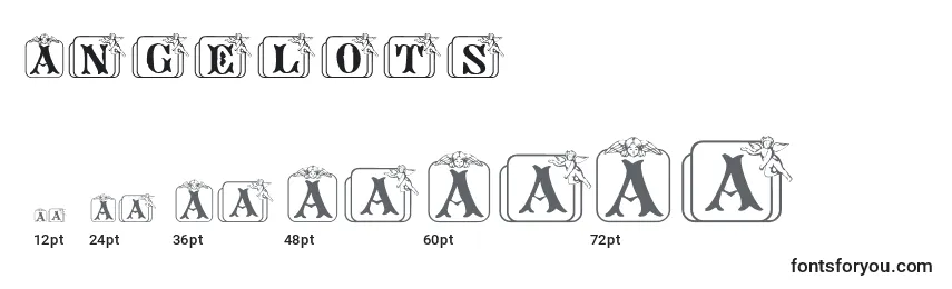 Angelots Font Sizes