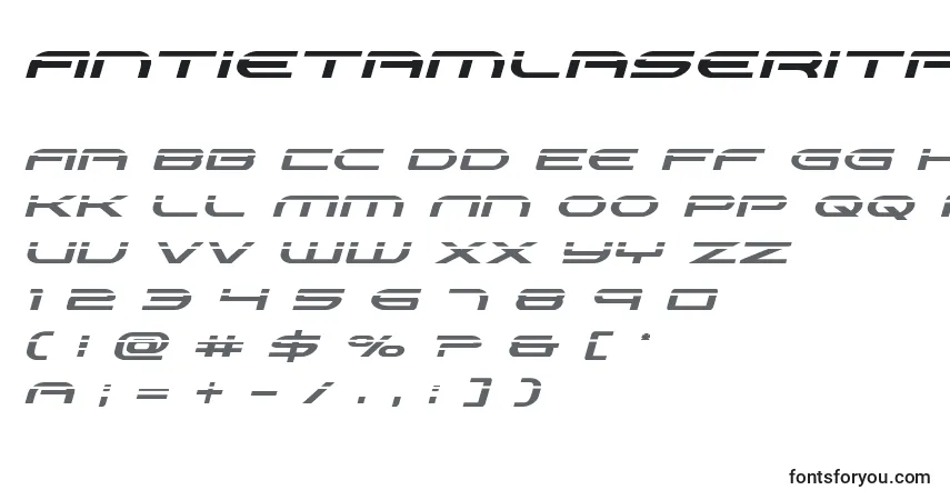 Шрифт Antietamlaserital – алфавит, цифры, специальные символы