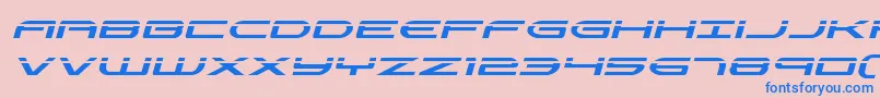 フォントAntietamlaserital – ピンクの背景に青い文字