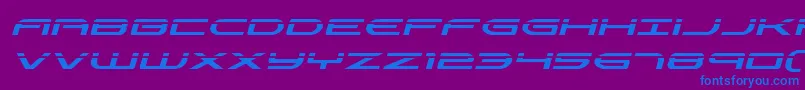 フォントAntietamlaserital – 紫色の背景に青い文字