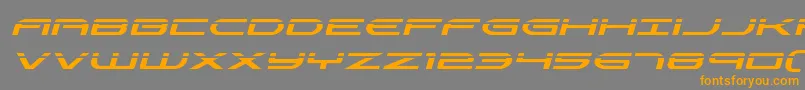 フォントAntietamlaserital – オレンジの文字は灰色の背景にあります。