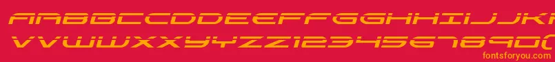 フォントAntietamlaserital – 赤い背景にオレンジの文字