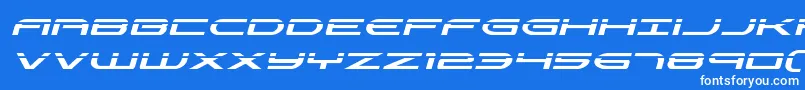 Czcionka Antietamlaserital – białe czcionki na niebieskim tle