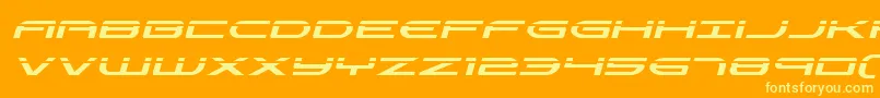 Antietamlaserital-Schriftart – Gelbe Schriften auf orangefarbenem Hintergrund