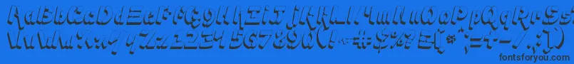 Шрифт Ampad3D2 – чёрные шрифты на синем фоне