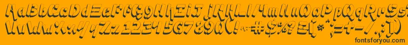 Ampad3D2-fontti – mustat fontit oranssilla taustalla