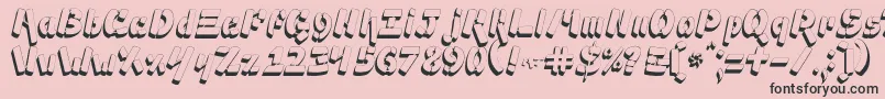 Шрифт Ampad3D2 – чёрные шрифты на розовом фоне