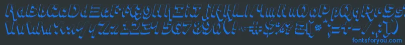 Fonte Ampad3D2 – fontes azuis em um fundo preto