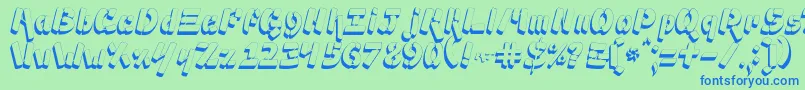 More about Ampad3D2 Font Ampad3D2 Font – Blue Fonts on Green Background