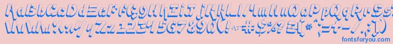 Ampad3D2-fontti – siniset fontit vaaleanpunaisella taustalla